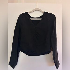 Madewell Black Long Sleeve V-Neck Top